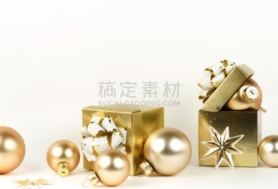 球体,新年前夕,白色,黄金,包装纸,概念,圣诞装饰,背景,留白