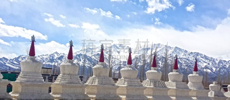 佛塔,修道院,天空,灵性,水平画幅,无人,全景,寺院