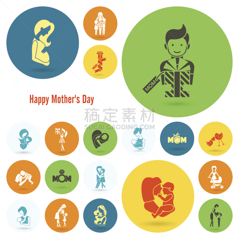 计算机图标,母亲节,甜心,婴儿车,贺卡,郁金香,父母,蝴蝶结,绘画插图,符号