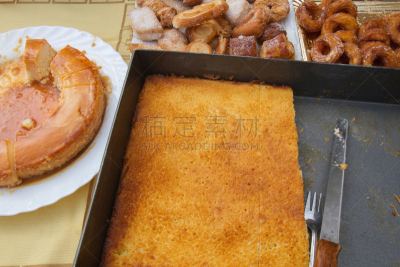 甜点心,多样,水平画幅,无人,蛋糕,烘焙糕点,法式食品,奶酥,叉,顿悟