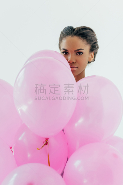 气球,女人,非洲人,垂直画幅,美,艺术模特,时装模特,注视镜头,美人,乌克兰