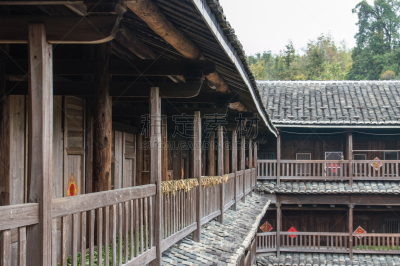 蒂卢,客家族,福建省,房屋建设,传统,永定,厦门,水平画幅,户外,过去