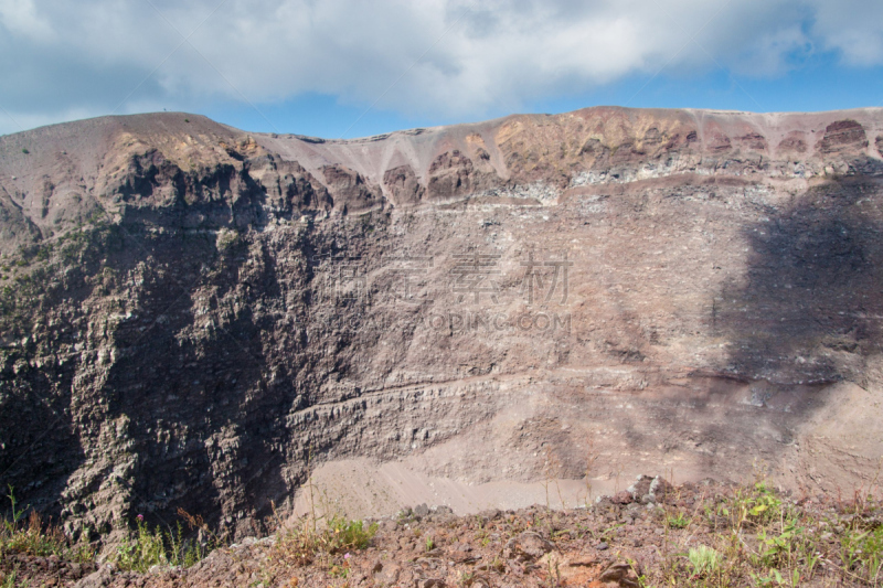 维苏威火山,天空,水平画幅,山,火山地形,那不勒斯海湾,户外,云景,硫磺,石头