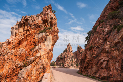 山路,皮阿纳的卡朗什,天空,美,公园,水平画幅,piana,无人,蓝色的海湾,夏天