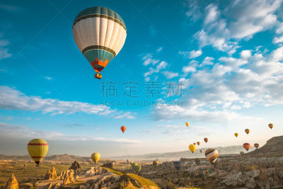 热气球,卡帕多奇亚,热,土耳其,在上面,半空中,天空,风,休闲活动,早晨