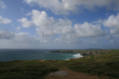 白度杉台阶,海岸线,悬崖,海滩,康沃尔,水平画幅,岩石,无人,户外,摄影
