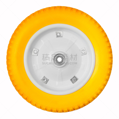 车轮,黄色,记忆海绵,聚氨酯,独轮手推车,垂直画幅,新的,侧面像,农业机器,陆用车