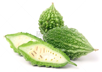 白色背景,分离着色,绿色,苦瓜,自然,水平画幅,葫芦,素食,水果,无人