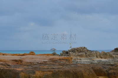 海滩,海洋,地中海,福门特拉岛,桨叉架船,鳕鱼拖网渔船,地下水,滚筒状波浪,海啸,水湾