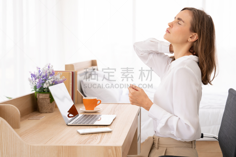 肩,痛苦,颈,健康保健,青年女人,概念,身体受伤,红色,居住区