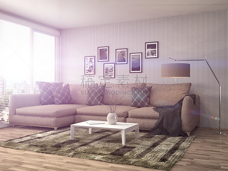 沙发,室内,三维图形,绘画插图,褐色,座位,水平画幅,无人,装饰物,家具