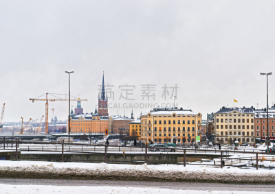 里达霍尔门,冬天,斯德哥尔摩,斯德哥尔摩老城,水平画幅,雪,古老的,古典式,走廊