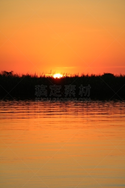 卡普里维地带,河流,非洲,博茨瓦纳,利尼安迪,丘比河,赞比西河,垂直画幅,水,天空