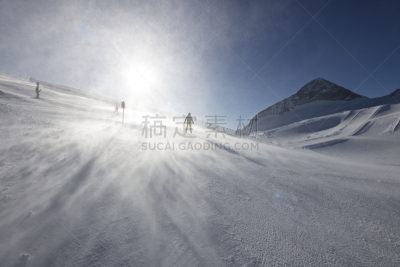 奥地利,滑雪运动,天空,美,水平画幅,雪,雪板,运动,冬天,山