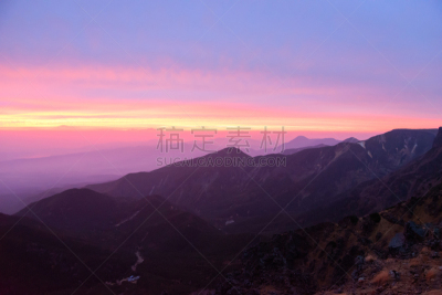 巴岳山,日本,风景,长野县,美,水平画幅,秋天,千野,无人,曙暮光