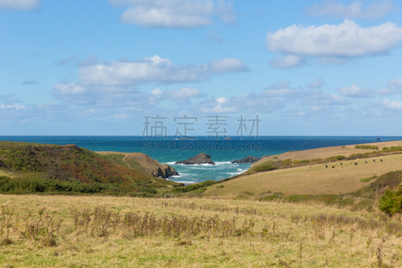 康沃尔,英格兰,英国,风景,北,白度杉台阶,万德诺富海滩,纽基,水平画幅,沙子