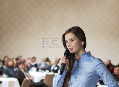 会议,女商人,麦克风,水平画幅,商务研讨会,商务会议,白人,男商人,图像,经理