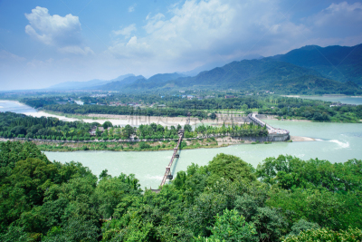 都江堰 ,灌溉设备,四川省,远古的,中国,都江堰市,防洪堤,水坝,成都,人造的
