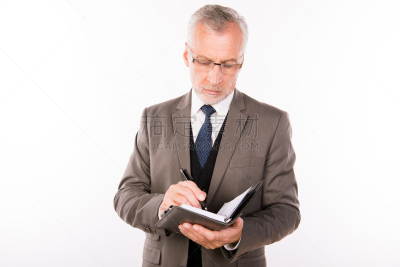 男商人,眼镜,老年人,高雅,套装,信函,平衡折角灯,讲师,导演,办公室