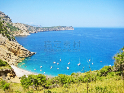 海滩,马略卡,海湾,北,名声,水平画幅,无人,夏天,巴利阿里群岛,户外