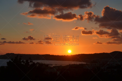 坎皮佛莱格瑞,意大利,纳布勒斯,海湾,桨叉架船,水,天空,高视角,城市扩张,夏天