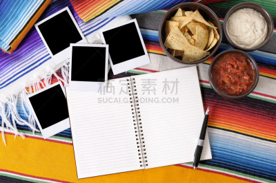 空白的,背景,毛织巾,即时成像,辣玉米片,相册,玉米片,餐具,留白,水平画幅
