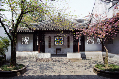 苏州,庭院,中国,建筑物门,园林,狮子座,小树林,安全护栏,狮子林,旅游目的地