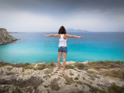 法维尼亚纳,自由,西西里,特拉帕尼省,水,天空,美,青少年,暴风雨,水平画幅