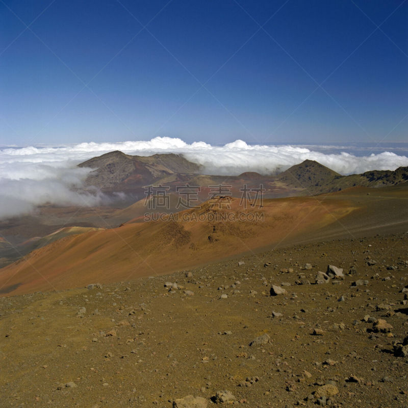 哈雷卡拉火山口,毛伊岛,水平画幅,无人,火山地形,户外,高处,热带气候,著名景点,夏威夷