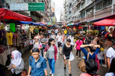 街市,旺角,货摊,农产品市场,街道,市场,拥挤的,群众,九龙,商人