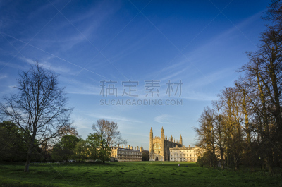 英国,剑桥,后花园,剑桥大学,英国剑桥,天空,留白,水平画幅,大学,无人