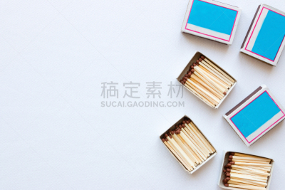火柴盒,留白,白色背景,翻盖火柴盒,火柴,火柴棍,蜡烛,烧毁的,易燃品,新的