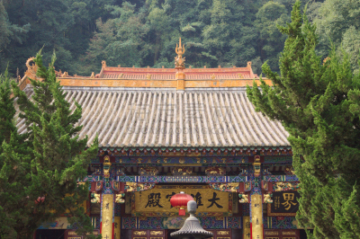 云南省,昆明,都市风景,寺庙,天空,留白,外立面,水平画幅,传统,古老的