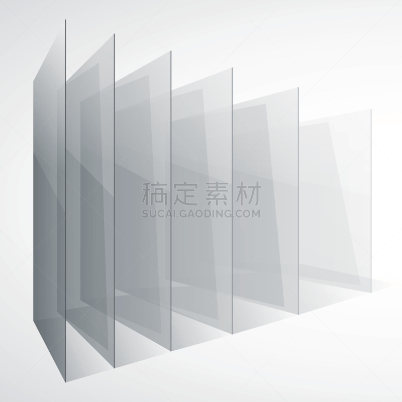 玻璃,透视图,长方形,灰色,抽象,透明,白色背景,留白,未来,形状