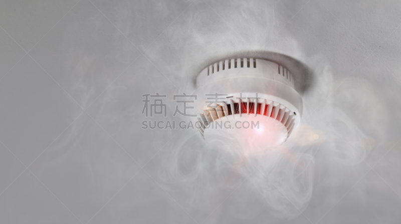 烟雾检测器,公寓,护理人员,消防员,室内,平坦的,在上面,职权,危险,风险