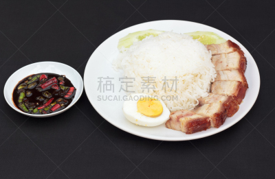 泰国食品,格子烤肉,传统,清新,装饰菜,香料,烤的,食品,米,泰国