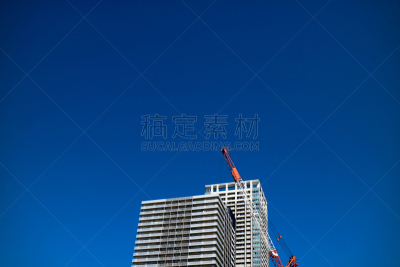 日本,摩天大楼,水平画幅,无人,夏天,户外,草,沥青,小路,东京