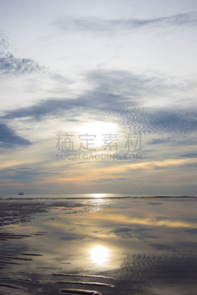 巴蜀,泰国,华欣,垂直画幅,天空,无人,早晨,户外,海洋,波浪