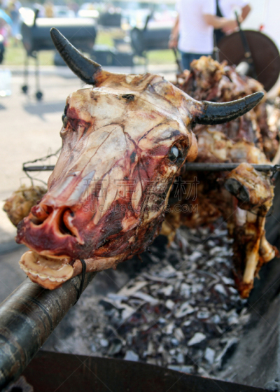 烤的,野牛,自然,肉,热,垂直画幅,野餐,膳食,碳烤,开着的