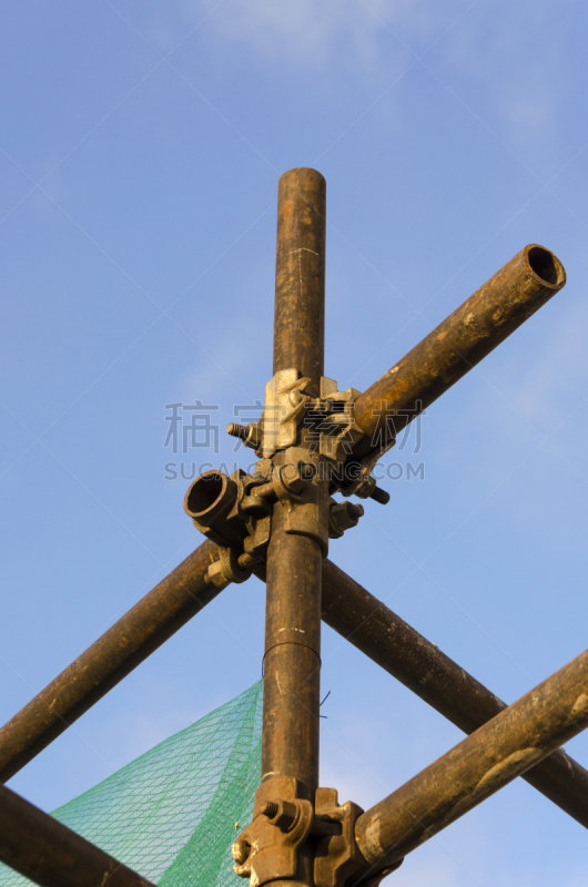 管道,脚手架,垂直画幅,建筑工地,装管,无人,螺钉,屋顶,剃胡子,工地安全网
