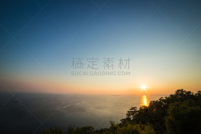 黄昏,水,天空,夏天,灯塔楼,游艇,城镇,地平面,渔业,悬崖