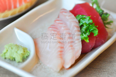生食,鱼类,鲔鱼,蔬菜,鱿鱼,海产,莴苣,日本食品,泰国,图像