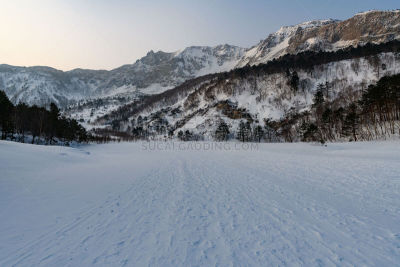 山,火山口,围墙,自然,万代山,风景,图像,雪,福岛县,春天