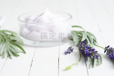 润肤露,熏衣草,留白,芳香的,水平画幅,无人,spa美容,奶油,乡村风格,化妆用品