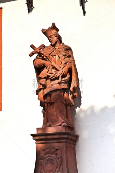 john the baptist,雕像,垂直画幅,灵性,墙,十字形,古老的,浸信会