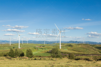 替代能源,环境,天空,未来,风车厂,风力,能源,夏天,蜿蜒,草