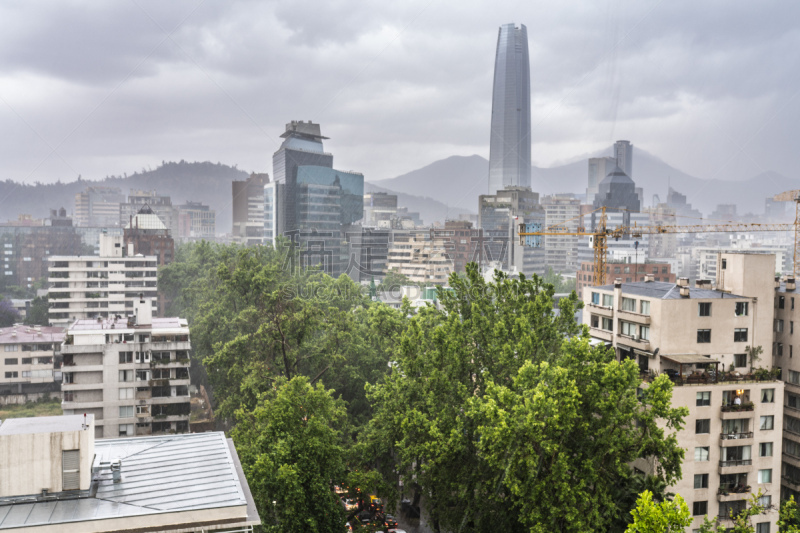 暴风雨,非凡的,圣地亚哥德古巴,暴雨,天空,都市风景,街道,智利,伦敦城,特拉华