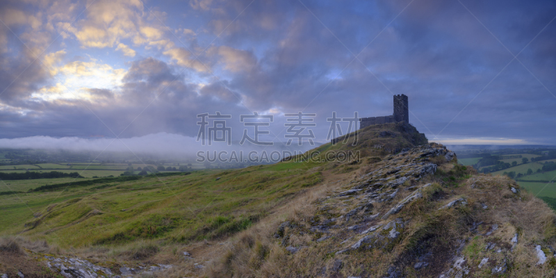 英国,教堂,dartmoor,桨叉架船,在边上,天气,突岩,西,戏剧性的天空,米歇尔教堂