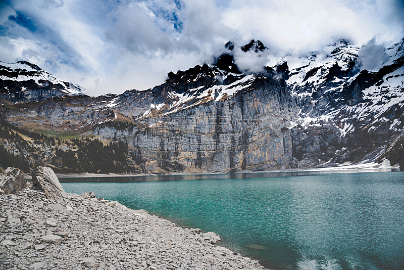 坎德施泰格,湖,瑞士,风景,自然,水平画幅,无人,蓝色,欧洲,夏天
