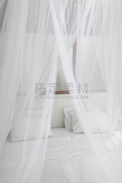白色,天篷,床,室内,枕头,蚊帐,网,亚麻布,纺织品,华贵
